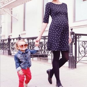 Seraphine Black and Tan dot maternity dress
